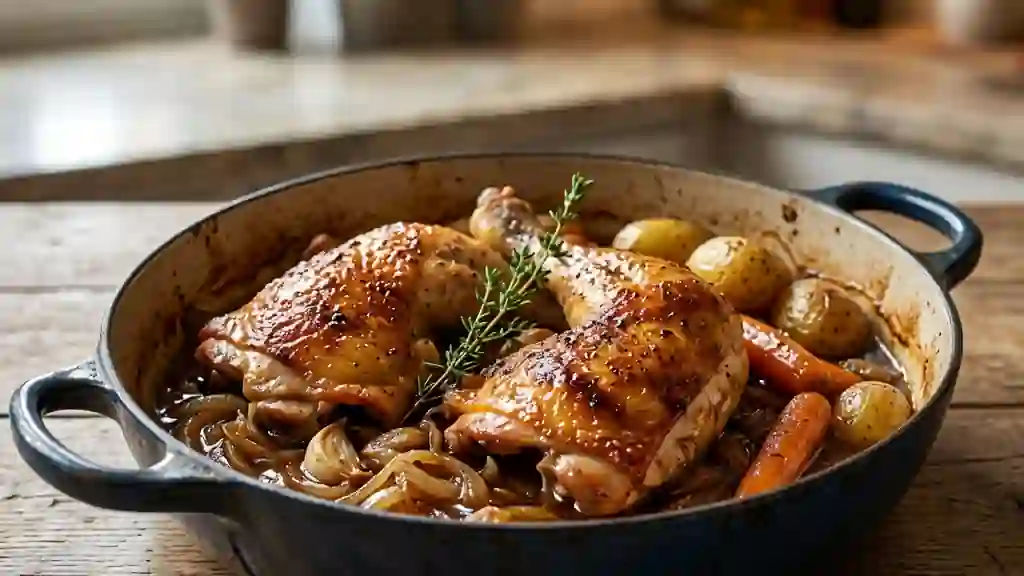 Poulet fondant à la bière et à l'ail - Photo de présentation