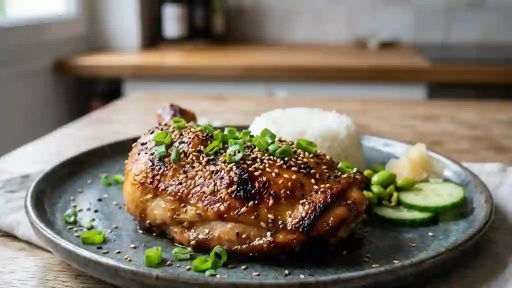 Cuisses de poulet laquées soja et gingembre - Photo de présentation