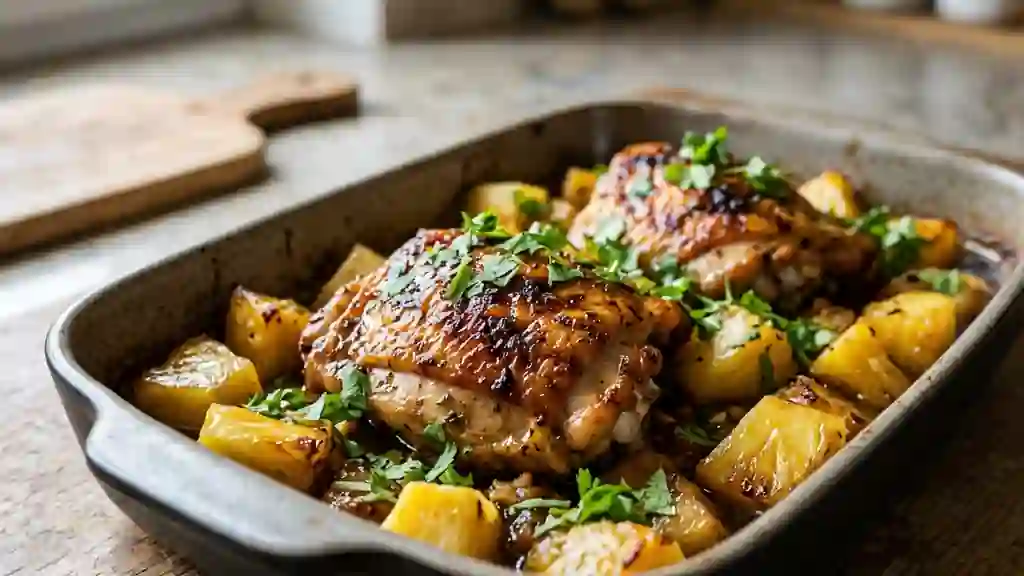 Poulet rôti miel et ananas fondant - Photo de présentation