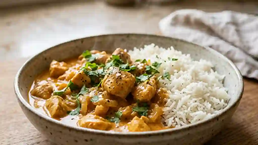 Curry de poulet crémeux au lait de coco - Photo de présentation
