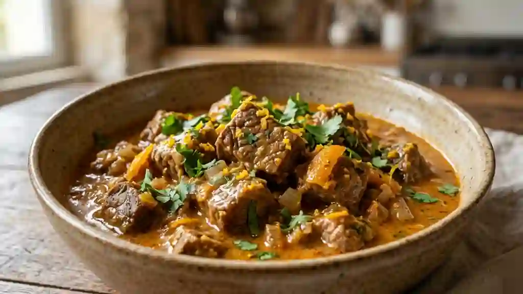 Curry de bœuf fondant à l'orange - Photo de présentation