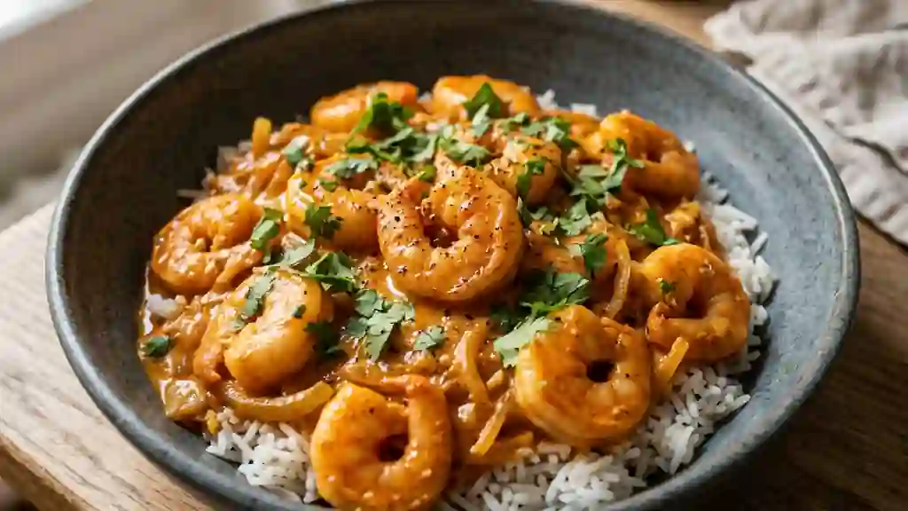 Curry de crevettes onctueux au coco - Photo de présentation