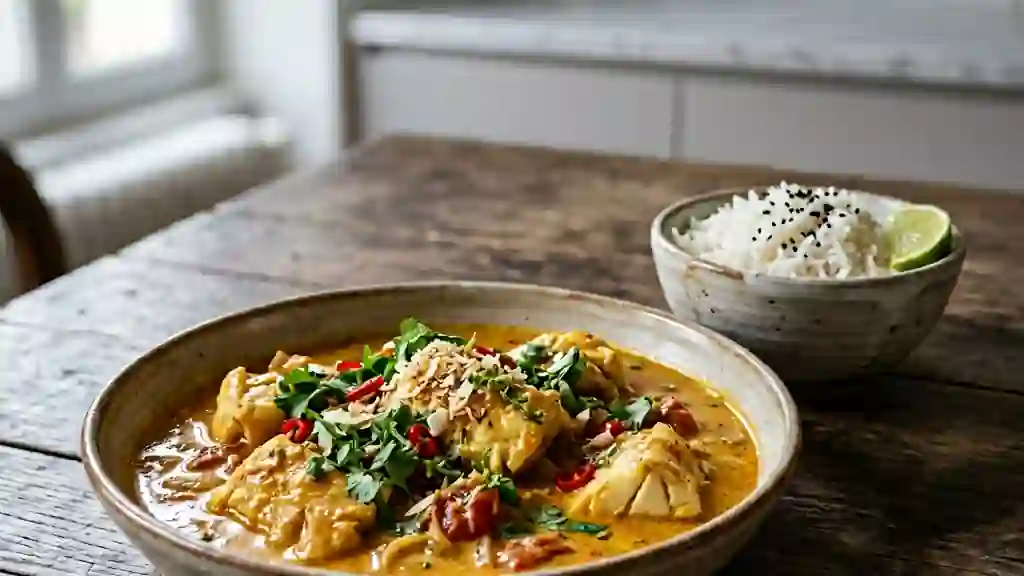 Curry de poisson Mumbai crémeux au coco - Photo de présentation