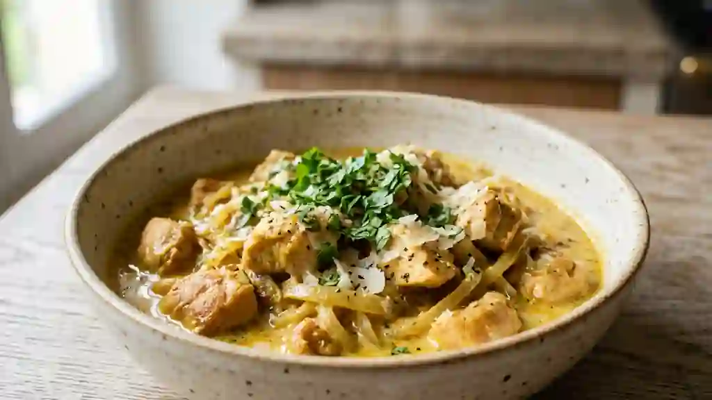 Curry de poulet au parmesan crémeux - Photo de présentation