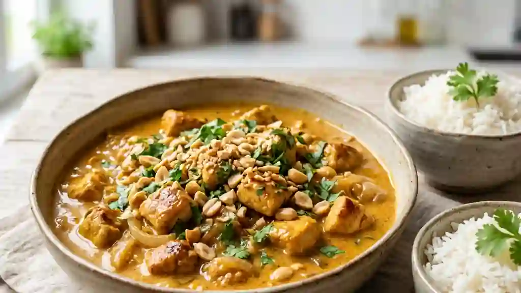 Curry de poulet crémeux aux cacahuètes - Photo de présentation