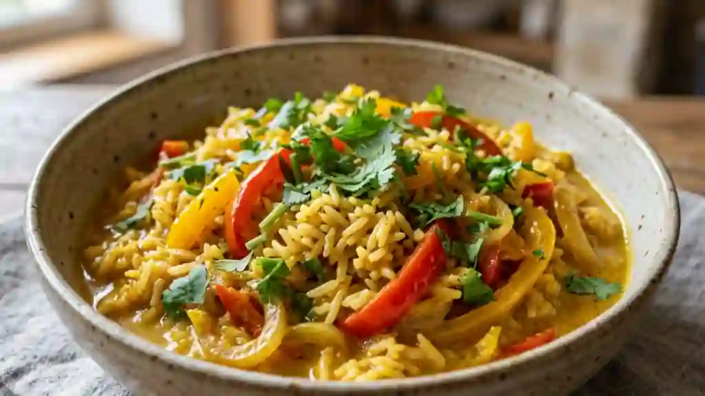 Riz aux poivrons fondant et lait de coco - Photo de présentation