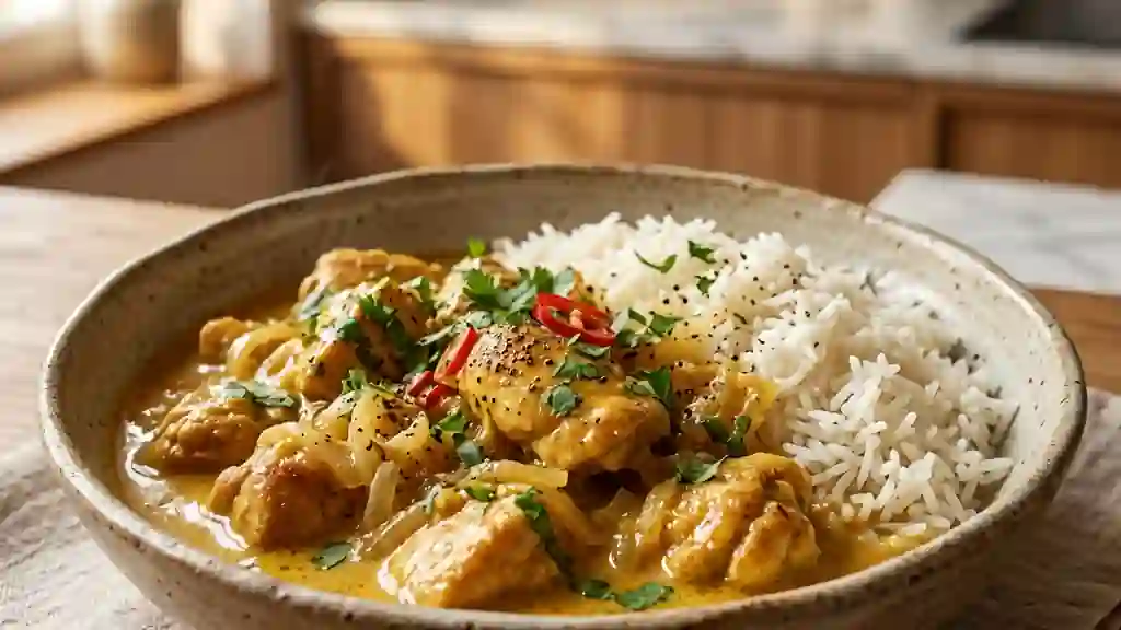 Poulet au curry et lait de coco crémeux - Photo de présentation