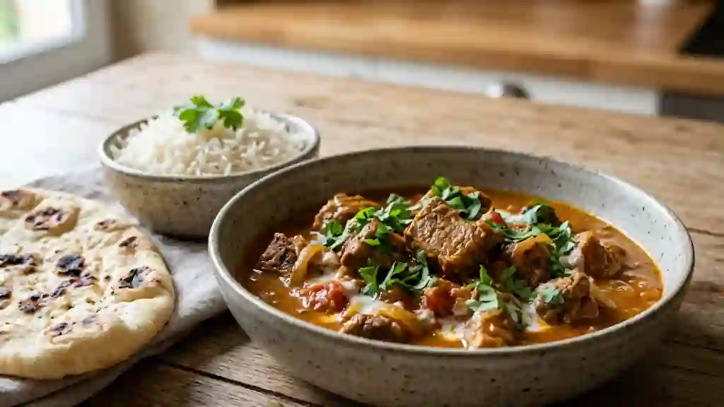 Curry onctueux de porc et d'agneau au coco - Photo de présentation