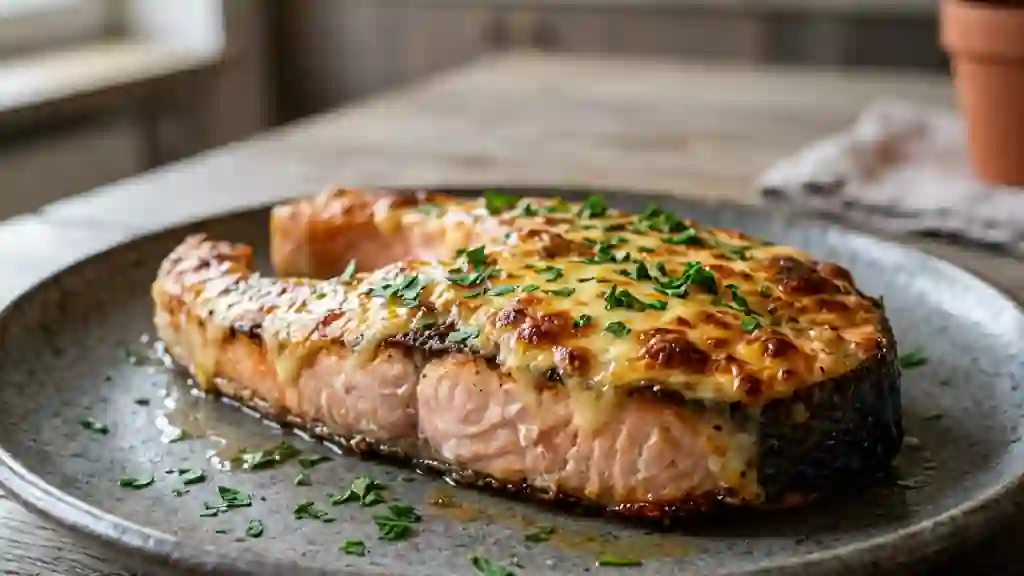 Darnes de saumon gratinées au fromage onctueux - Photo de présentation