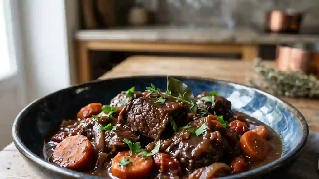 Daube de bœuf à l'armagnac et jus corsé - Photo de présentation