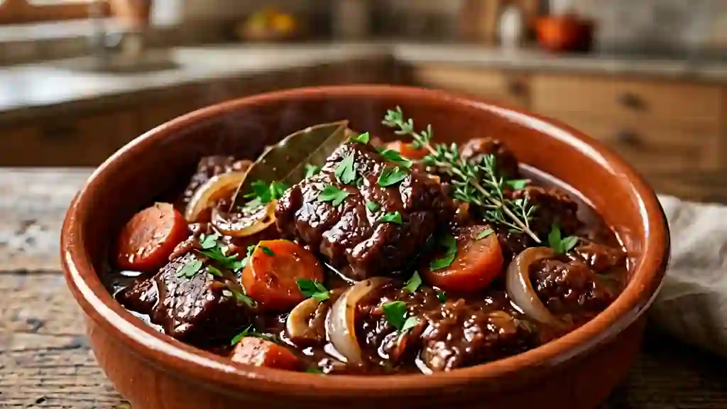 Daube de bœuf fondante au vin rouge - Photo de présentation