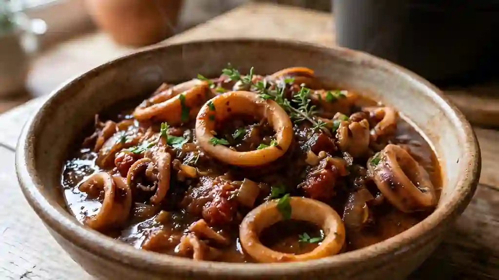Daube de calamars au vin rouge - Photo de présentation