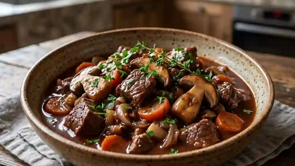 Daube de cèpes fondante au vin rouge - Photo de présentation