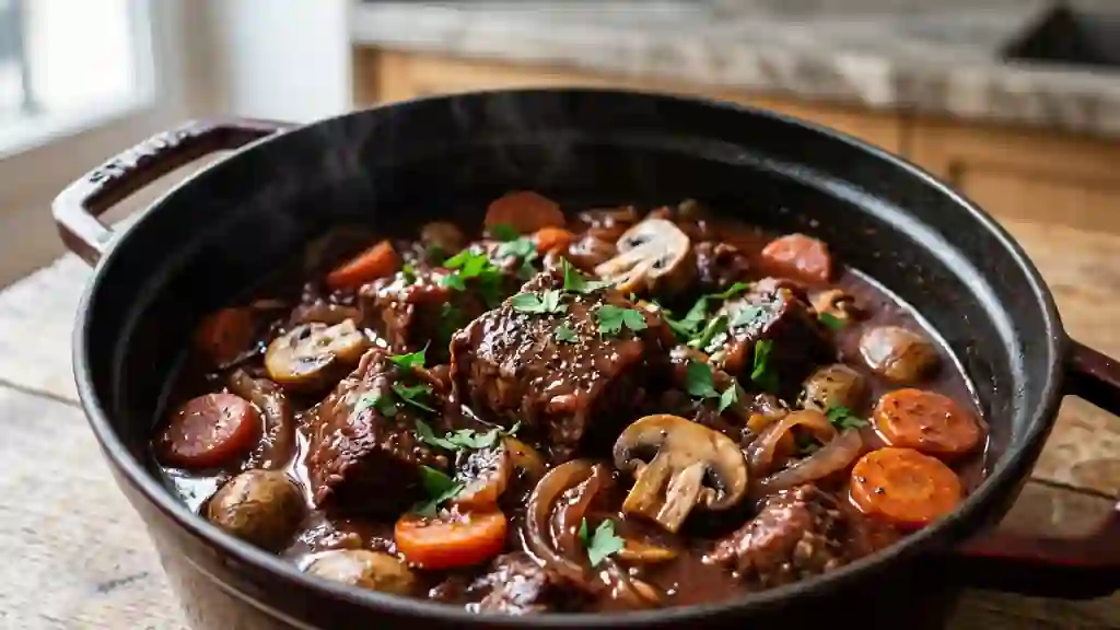 Daube de bœuf fondante au vin rouge - Photo de présentation