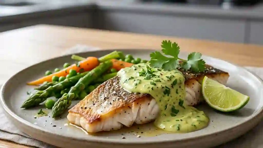 Daurade rôtie et crème d'avocat acidulée - Photo de présentation