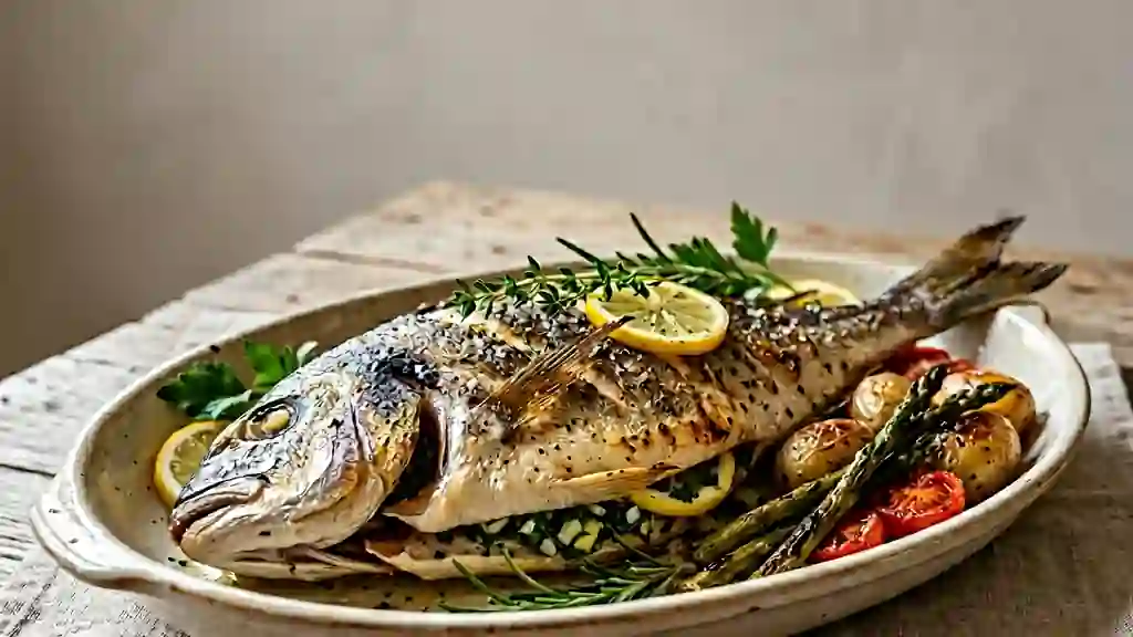 Daurade rôtie au thym et citron acidulé - Photo de présentation