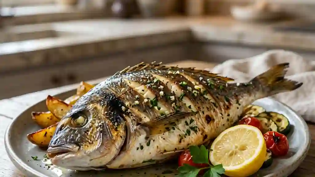 Daurade grillée ail et persillade - Photo de présentation