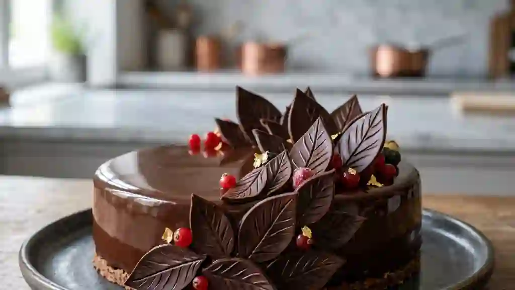 Feuilles de chocolat noir croquantes - Photo de présentation