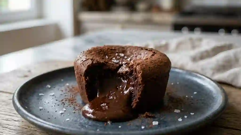 Fondant au chocolat noir et cœur coulant - Photo de présentation