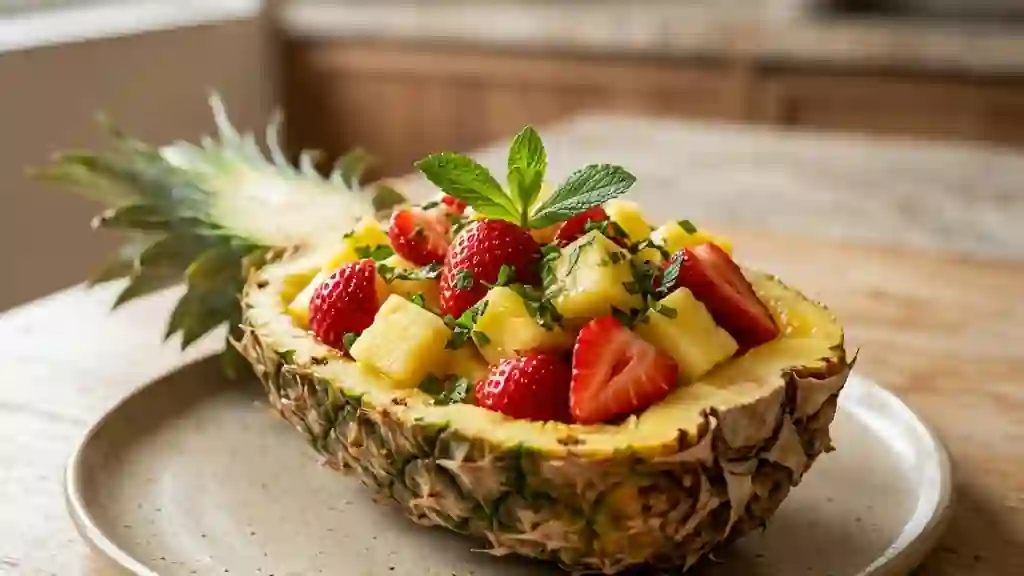 Fraises et Ananas Givrés à la Menthe Fraîche - Photo de présentation
