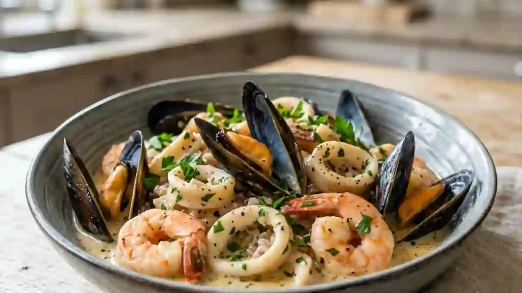 Poêlée de la mer flambée au whisky et crème - Photo de présentation