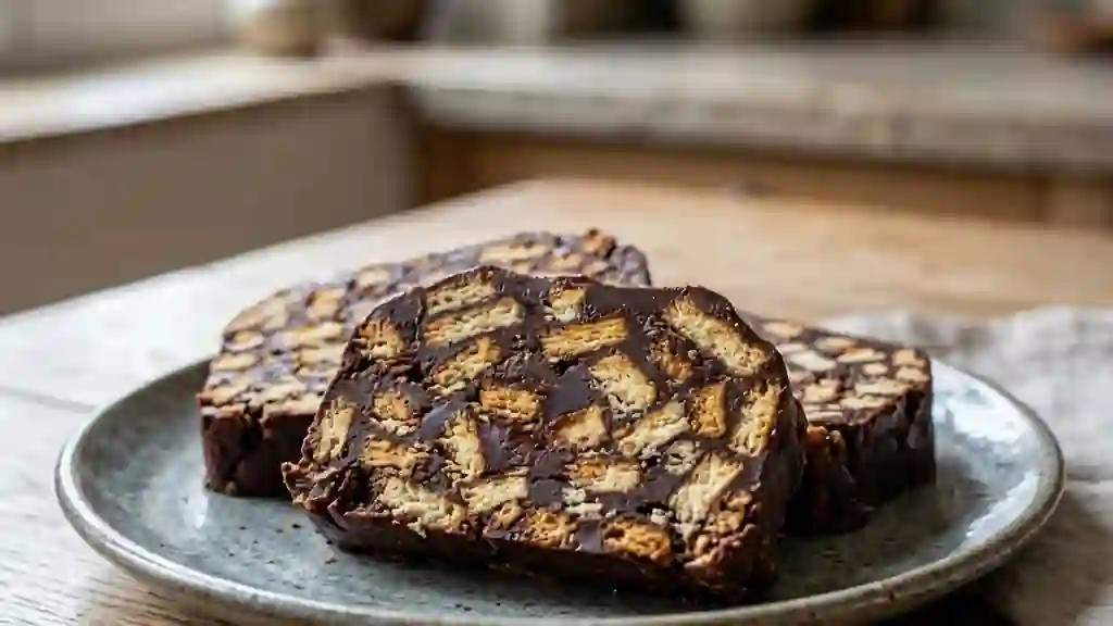 Mosaïque au chocolat intensément croquante - Photo de présentation