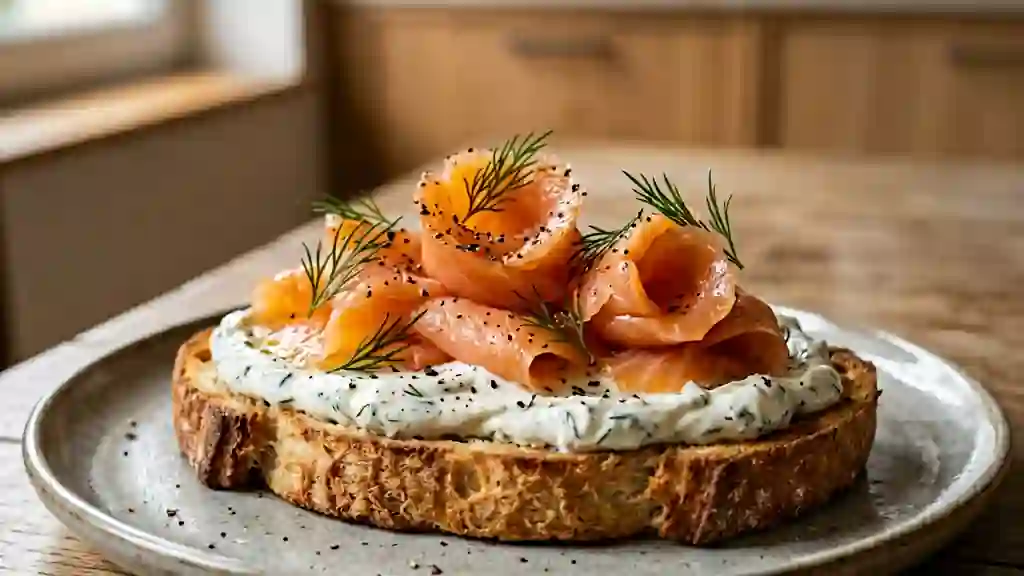 Tartine de Saumon Fumé au Carré Frais et Aneth - Photo de présentation
