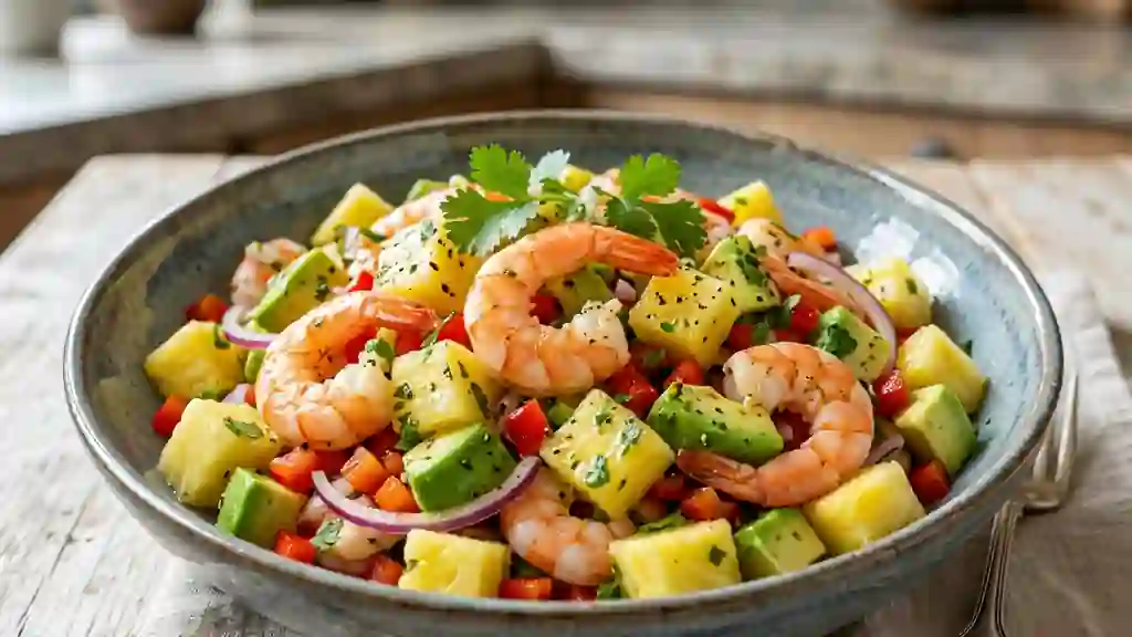 Salade Tropicale Crevettes et Ananas Frais - Photo de présentation
