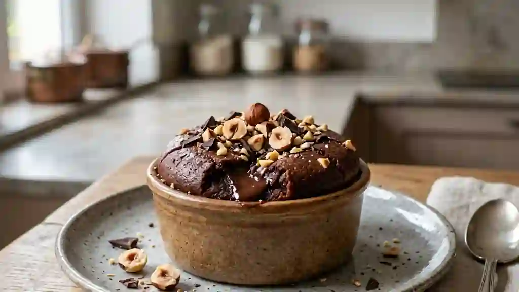 Fondant intense chocolat et noisettes - Photo de présentation
