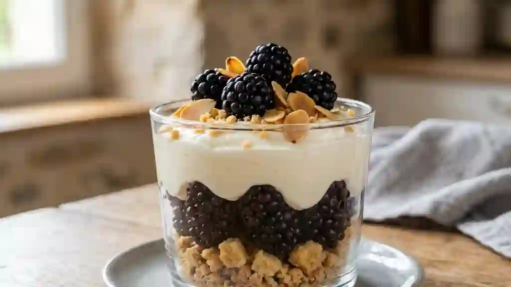Verrine aux mûres fraîches et sablés croquants - Photo de présentation