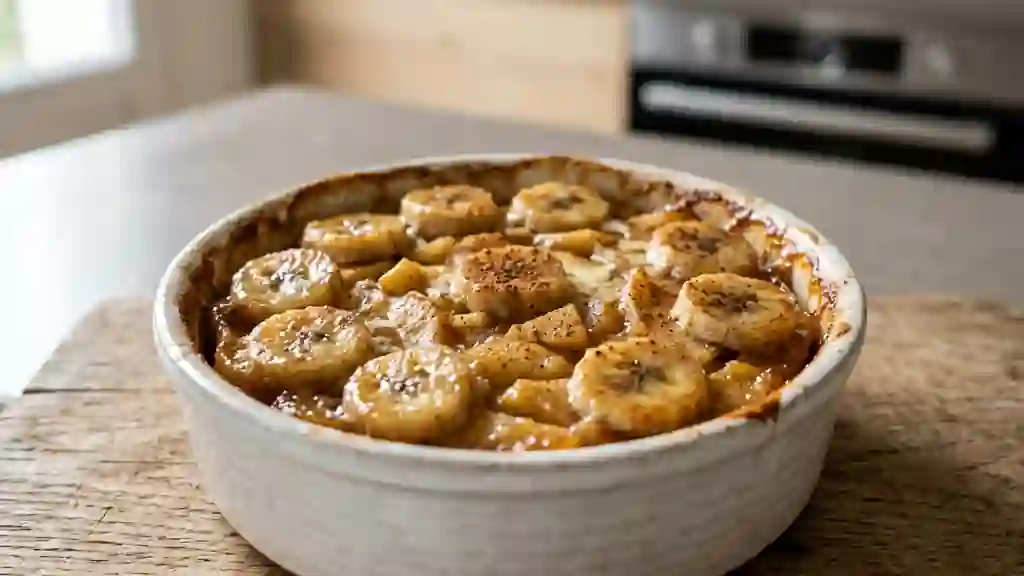 Pommes et bananes rôties à la cannelle - Photo de présentation