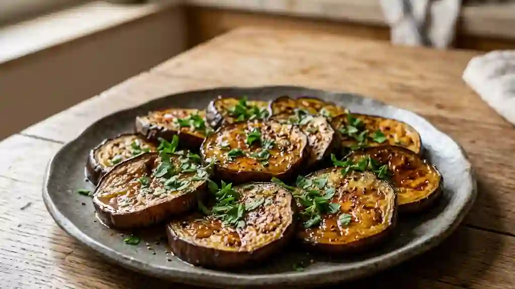 Aubergines fondantes laquées au miel - Photo de présentation