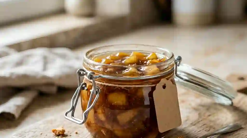 Pommes confites au caramel onctueux - Photo de présentation