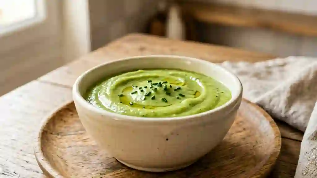 Mousseline de courgette fondante au fromage frais - Photo de présentation