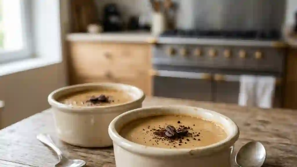 Crème aux œufs fondante au café - Photo de présentation