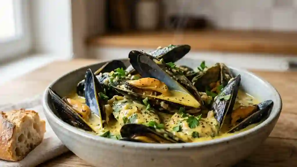 Crème de Moules au Curry Fondante - Photo de présentation