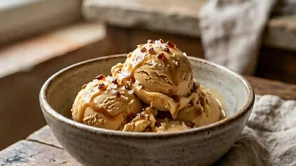 Crème glacée au caramel beurre salé - Photo de présentation