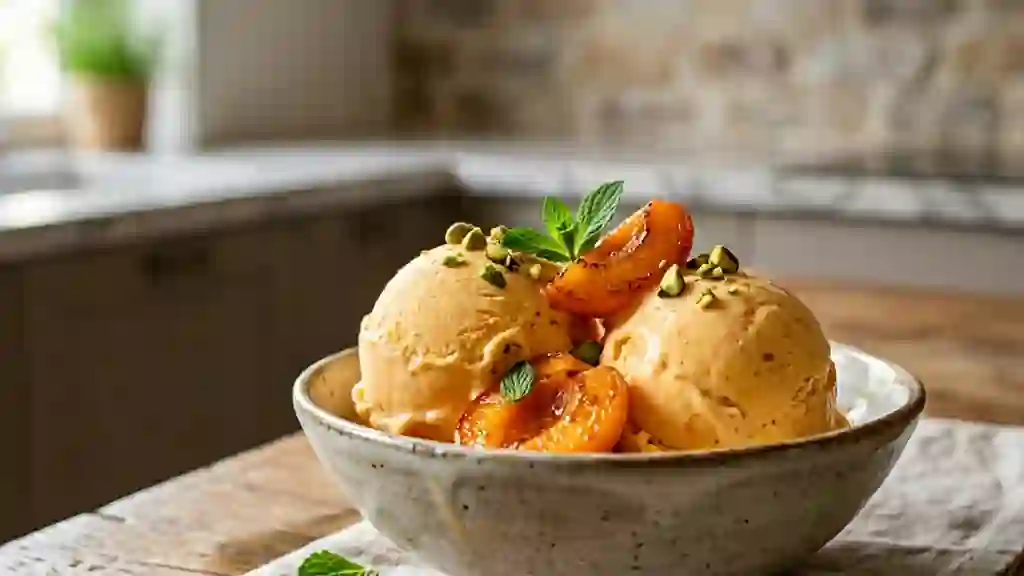 Crème glacée veloutée à l'abricot - Photo de présentation