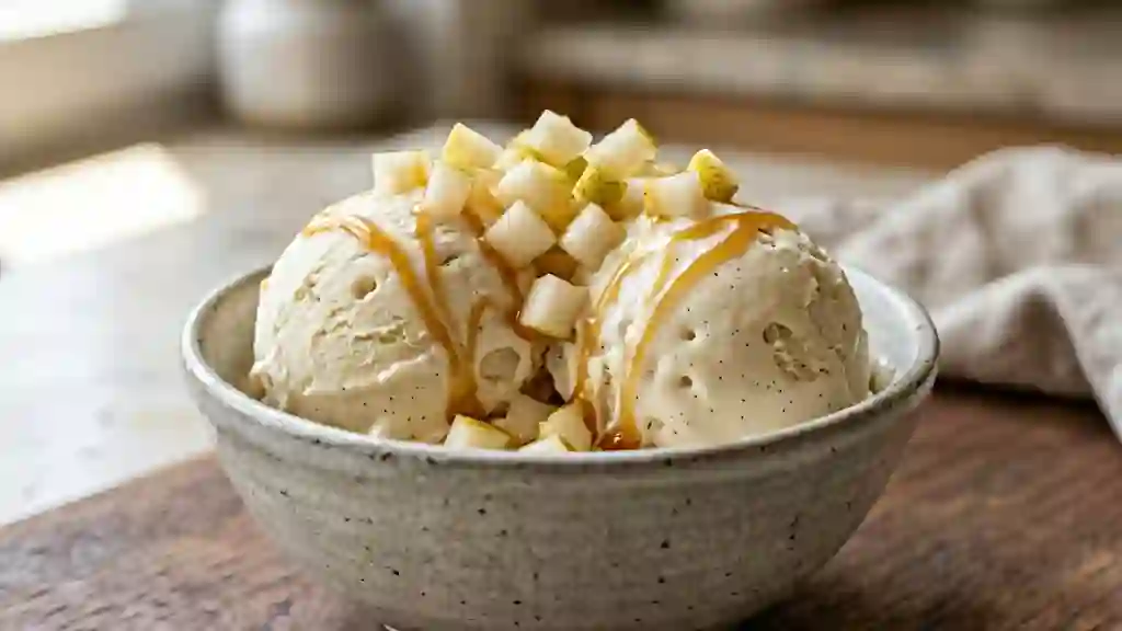 Crème glacée fondante à la poire vanillée - Photo de présentation