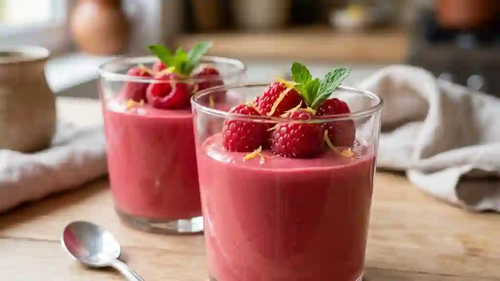 Crème de framboises soyeuse et acidulée - Photo de présentation