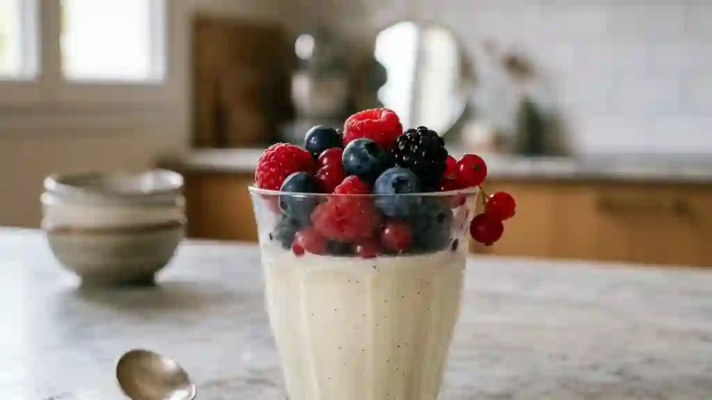 Crème veloutée aux fruits rouges - Photo de présentation
