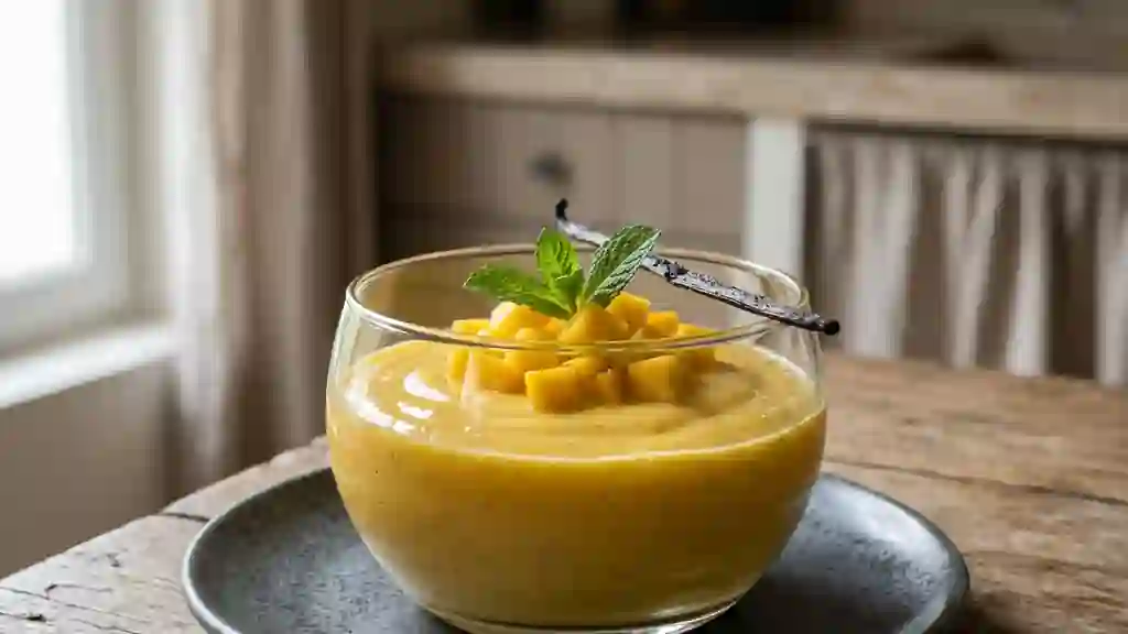 Crème de mangue soyeuse à la vanille - Photo de présentation