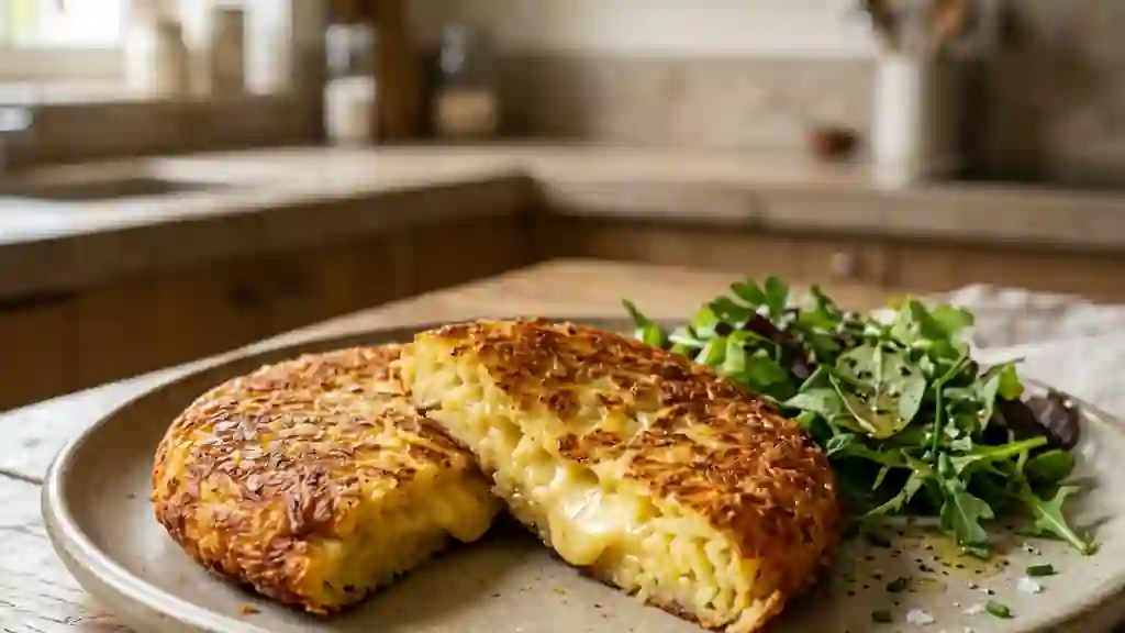 Crique au fromage dorée et fondante - Photo de présentation