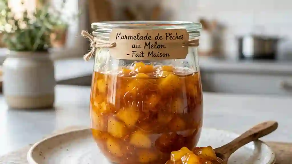 Marmelade fondante pêche, melon et vanille - Photo de présentation