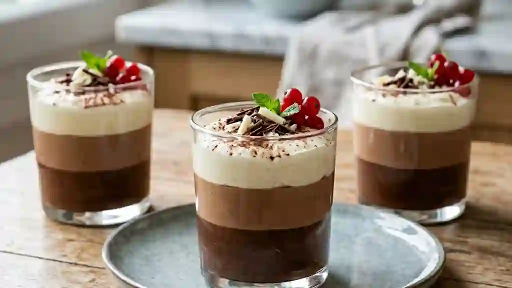 Mousse fondante aux trois chocolats - Photo de présentation