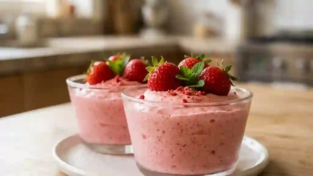 Nuage de fraises fraîches et onctueux - Photo de présentation