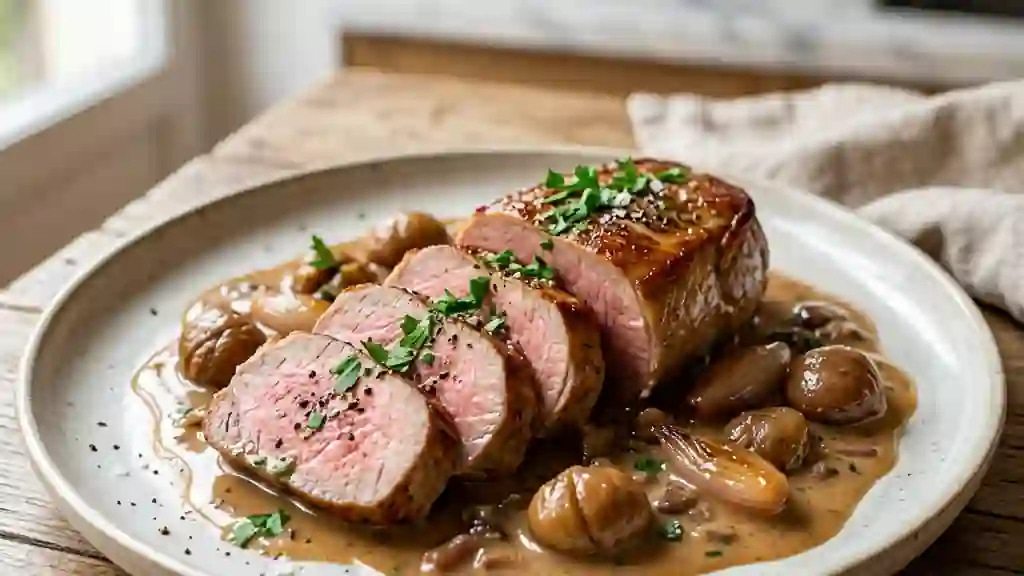Noix de veau fondante aux marrons - Photo de présentation