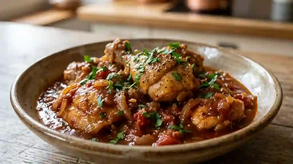 Krikwy de poulet fondant aux tomates fraîches - Photo de présentation