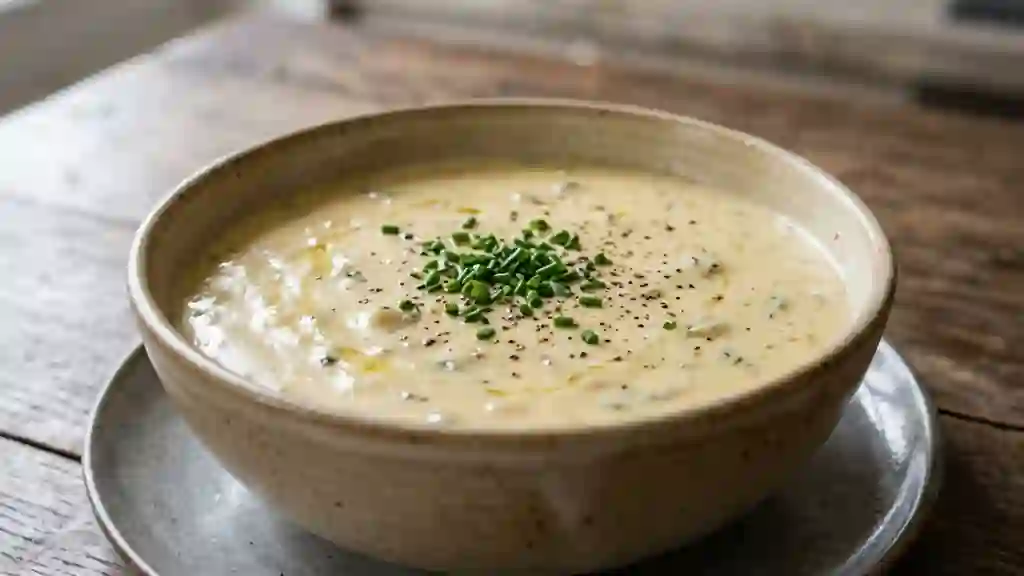 Crème onctueuse au bleu d'Auvergne et échalotes - Photo de présentation