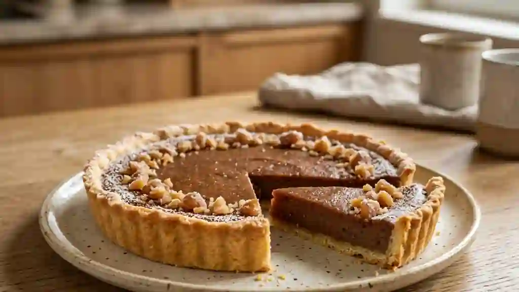 Tarte fondante à la crème de marron vanillée - Photo de présentation